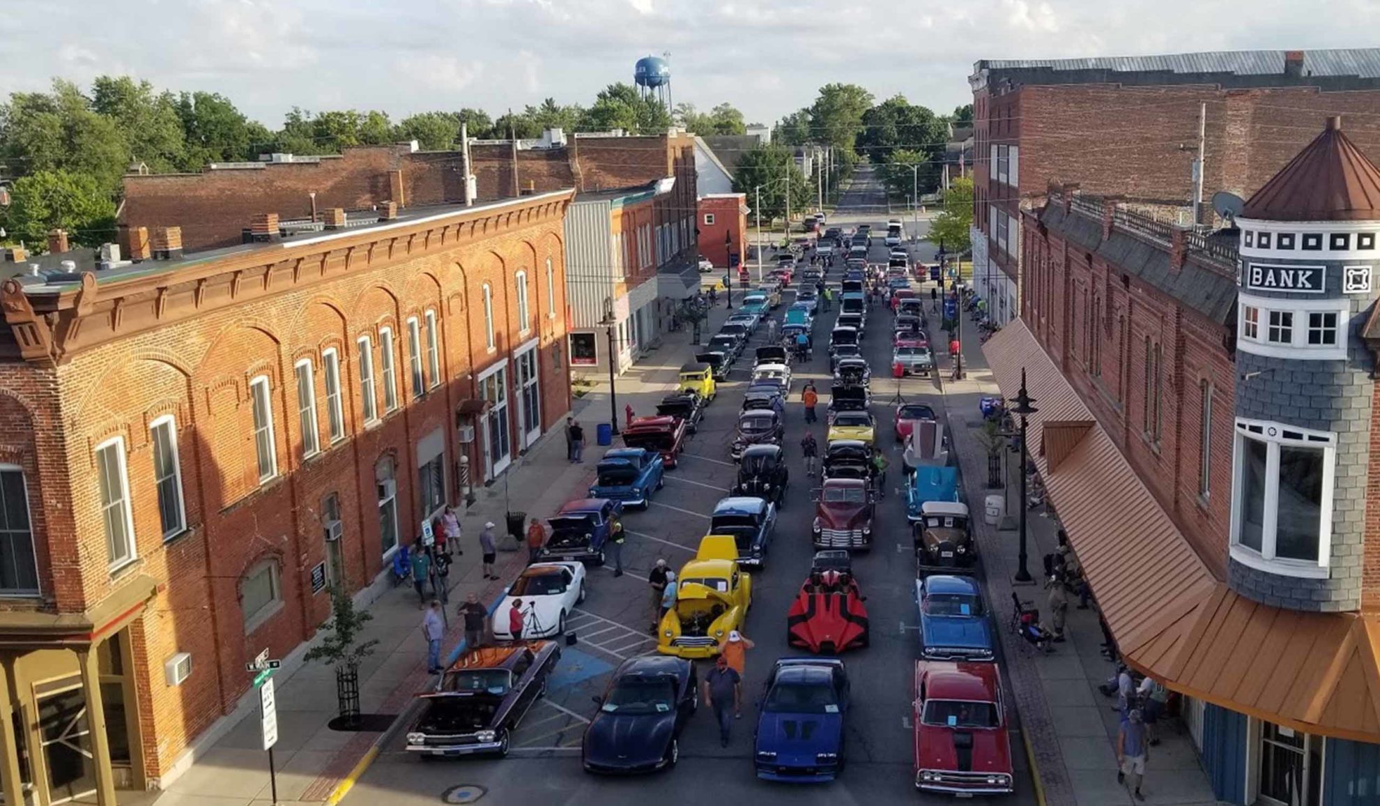 vintage cars on street for car show montpelier oh